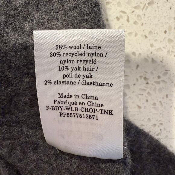 Everlane The Cozy Stretch Tank Heathered Charcoal Gray Wool Yak Blend Medium - Picture 6 of 8